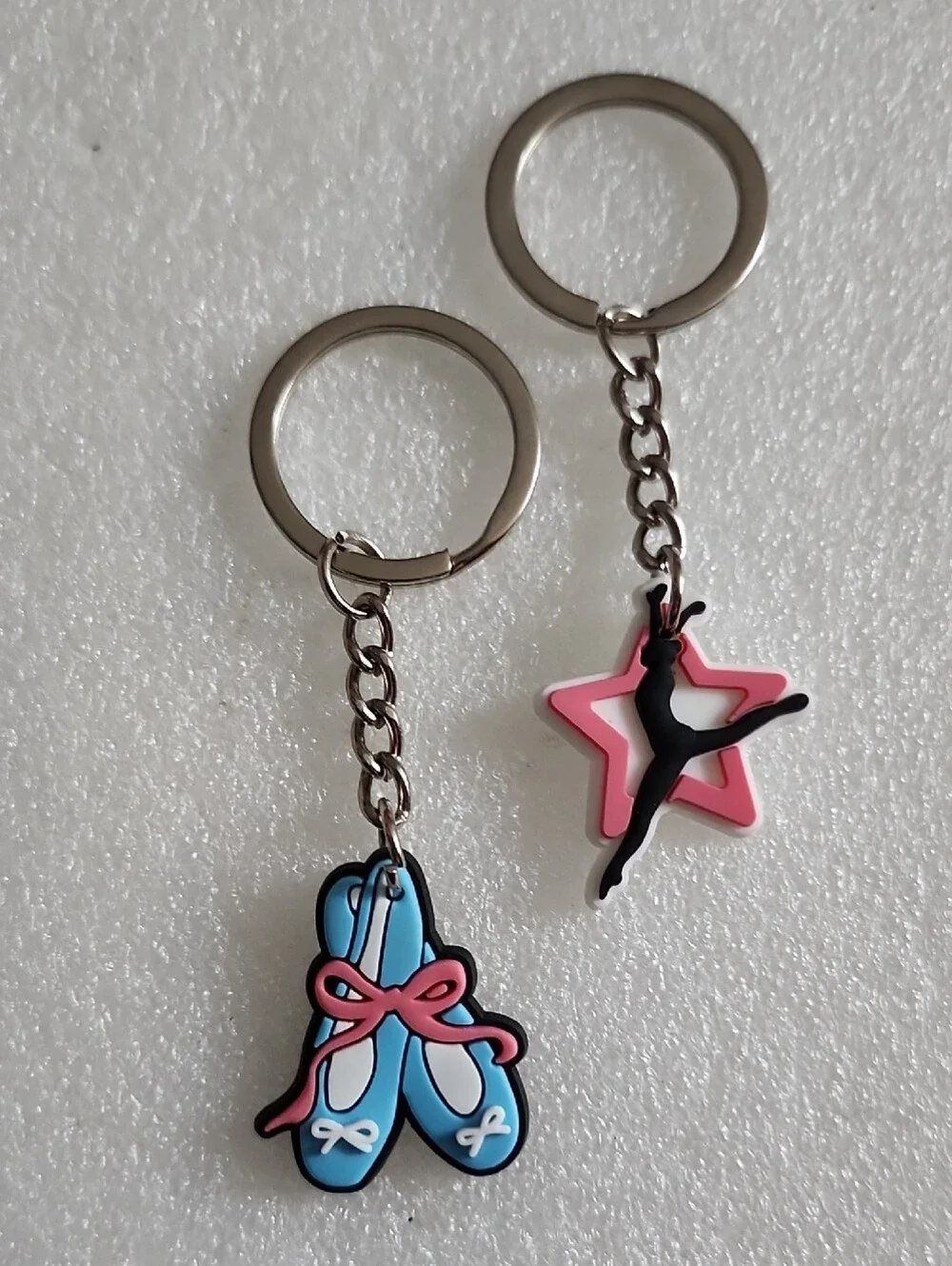 Kids Ballet Keychain Set - Blue Slippers & Pink Star Dancer